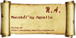 Macskásy Agnella névjegykártya